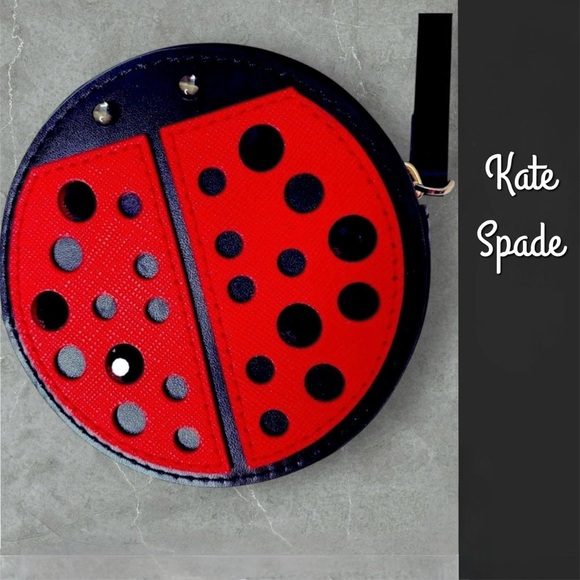 Kate Spade Lady Bug, Coin Purse, Authentic, Rare, Jeweled, Red & Black - Picture 1 of 7